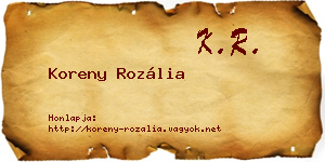 Koreny Rozália névjegykártya